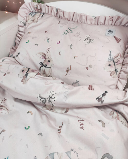 BAWEŁNIANA POŚCIEL DZIECIĘCA / WESOŁE KRÓLICZKI / końcówka kolekcji