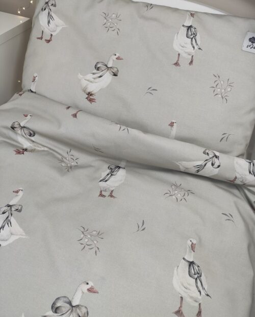 BAWEŁNIANA POŚCIEL DZIECIĘCA / GĄSKI, GĄSKI DO DOMU