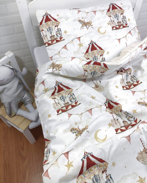 BAWEŁNIANA POŚCIEL DZIECIĘCA / KARUZELA