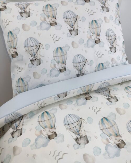 BAWEŁNIANA POŚCIEL DZIECIĘCA / KRÓLICZKI W BALONIE