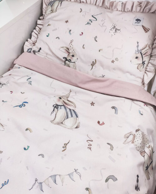 BAWEŁNIANA POŚCIEL DZIECIĘCA / URODZINY KRÓLICZKA