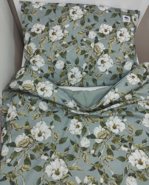 BAWEŁNIANE POSZEWKI NA POŚCIEL / GAŁĄZKI BIAŁYCH KWIATÓW