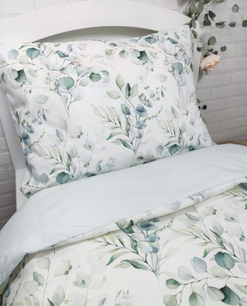 BAWEŁNIANE POSZEWKI NA POŚCIEL / LIŚCIE EUKALIPTUSA