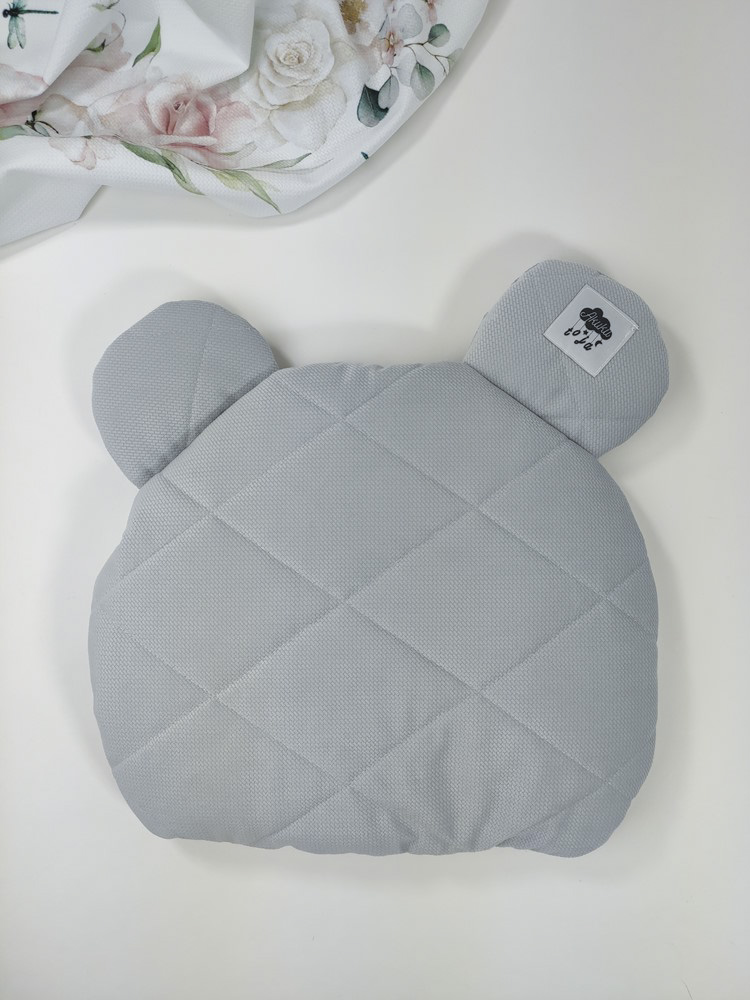 PŁASKA PODUSZKA Z USZKAMI / SZARA