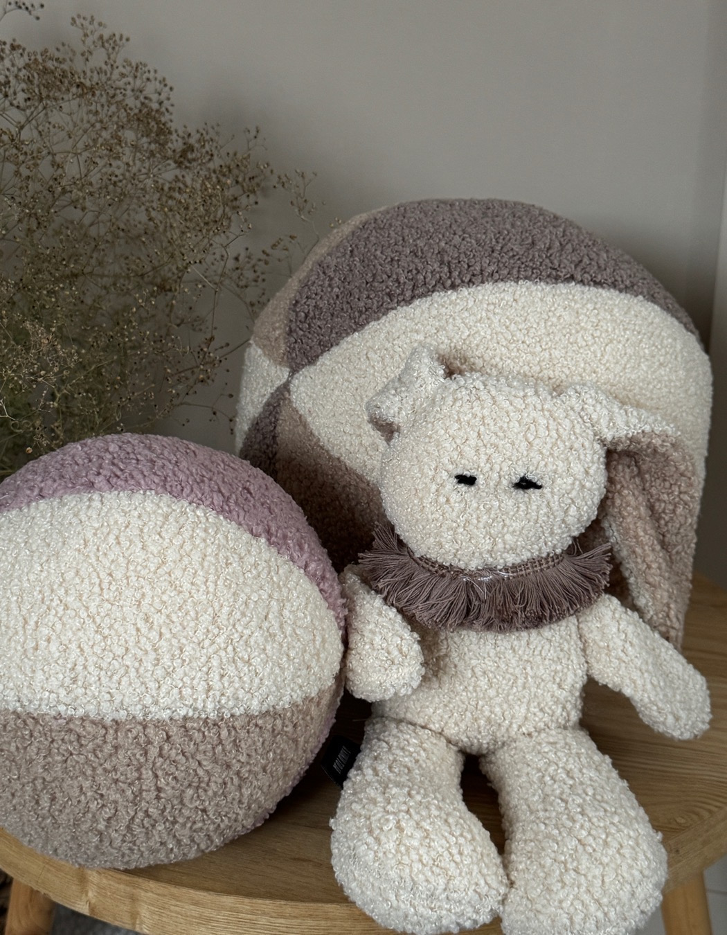 PIŁKA SENSORYCZNA / PUDROWY RÓŻ, BEŻ, KREMOWY